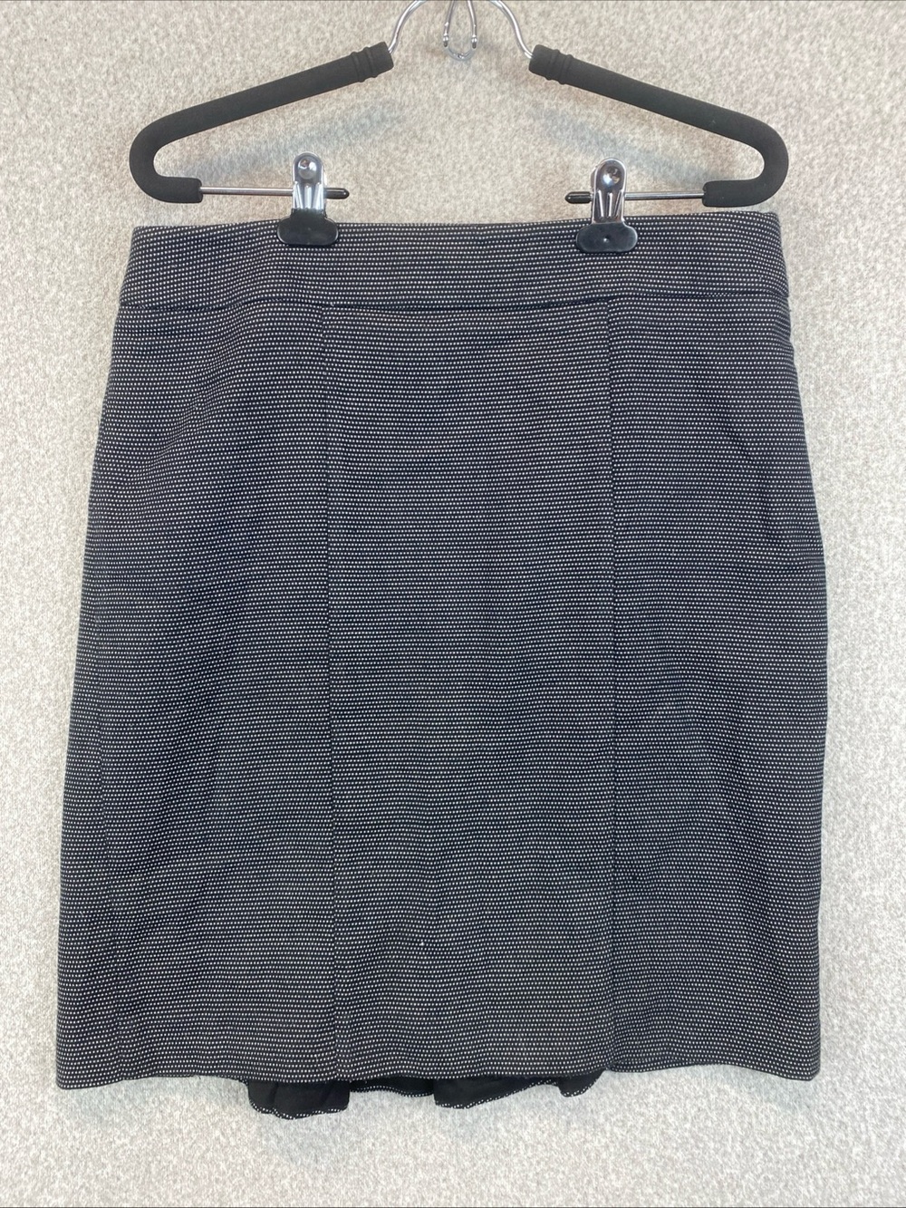 White House Black Market Size 10 Black Polka Dot Pencil Skirt Career Work Knit